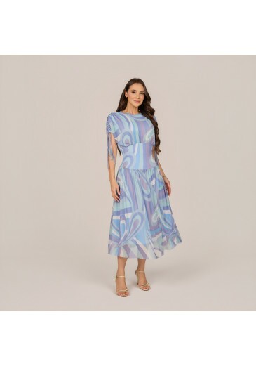 Vestido Any Em Tule Azul Tata Martello Primavera/Verão 2027