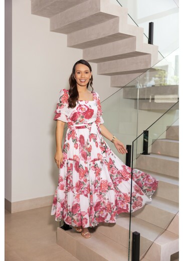 Vestido Laura Em Musseline Florido Jany Pim Primavera/Verão 2026
