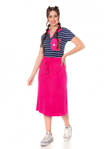 Blusa Vanessa Listrada Azul Com Pink Hapuk Primavera/Verão 2023
