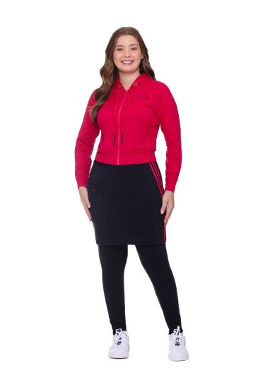 Jaqueta Carol Fitness Pink Poliamida Com Capuz Hapuk Outono/Inverno 2025