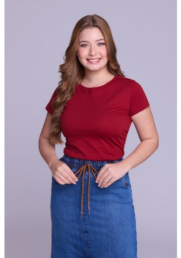 Blusa Xanthe Em Malha De Algodão Bordô Hapuk Primavera/Verão 2026