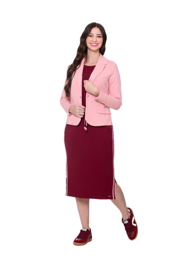 Blazer Elisa Rosa Em Malha Estruturada Hapuk Outono/Inverno 2025