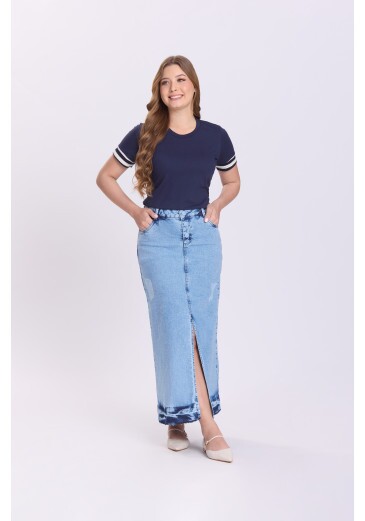 Saia Fabiana Em Jeans Azul Noite Hapuk Outono/Inverno 2026