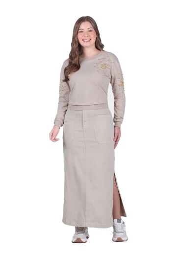 Blusa Alecsia Bege Hapuk Outono/Inverno 2025