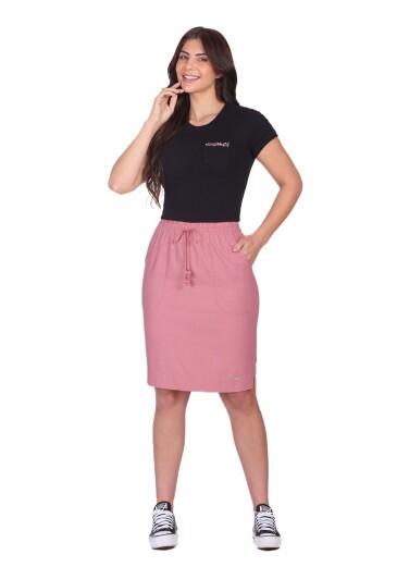 Saia Rita Em Linho Rosa Hapuk Outono/Inverno 2025