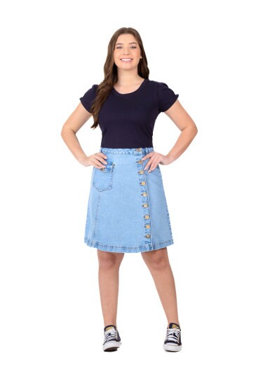 Blusa Suelen Em Malha Canelada Azul Marinho Hapuk Primavera/Verão 2026