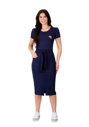 Blusa Marina Em Malha De Algodão Azul Marinho Hapuk  Primavera/Verão 2026