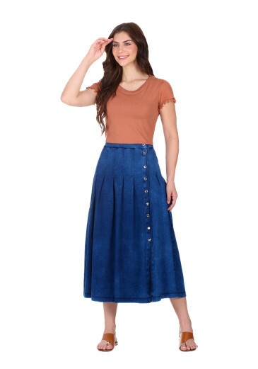 Saia Hilda Em Malha Jeans Claro Hapuk Primavera/Verão 2026
