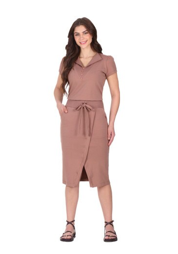 Saia Melissa Em Molecotton Marrom Hapuk Primavera/Verão 2026