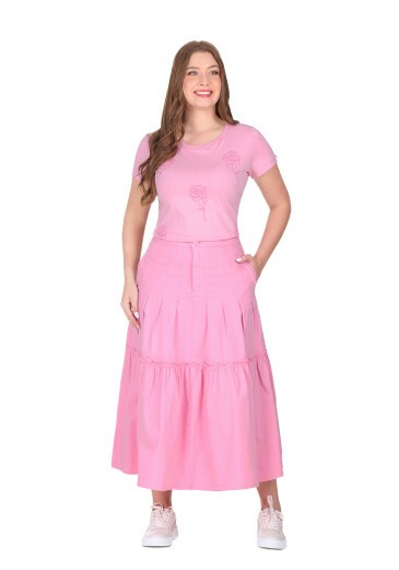 Blusa Lauana Em Malha Algodão Rosa Hapuk Primavera/Verão 2026