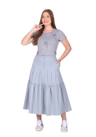 Blusa Lauana Em Malha Algodão Cinza Hapuk Primavera/Verão 2026