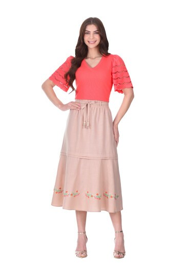 Blusa Milena Em Malha Canelada Coral Hapuk  Primavera/Verão 2026