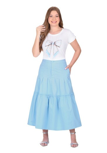 Blusa Flor Em Malha De Algodão Azul Hapuk Primavera/Verão 2026