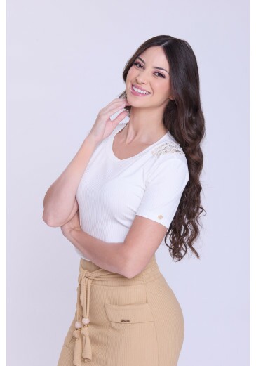 Blusa Jelva Em Malha Canelada Off Hapuk Outono/Inverno 2026
