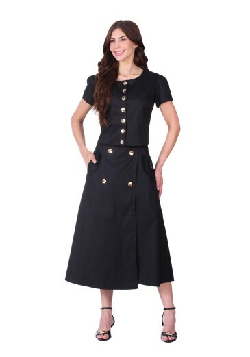 Blusa Eliara Em Tecido Plano Preto Hapuk Primavera/Verão 2026
