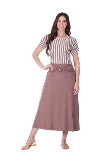 Blusa Maria Em Malha Listrada Marrom Hapuk  Primavera/Verão 2027