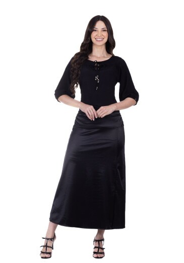 Blusa Camila Em Tecido Plano Preta Hapuk Primavera/Verão 2026
