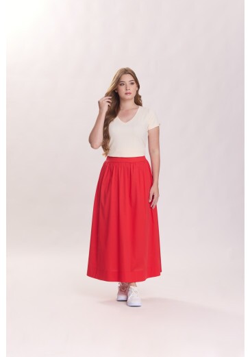 Saia Lola Em Tecido Plano Vermelho Hapuk Primavera/Verão 2027