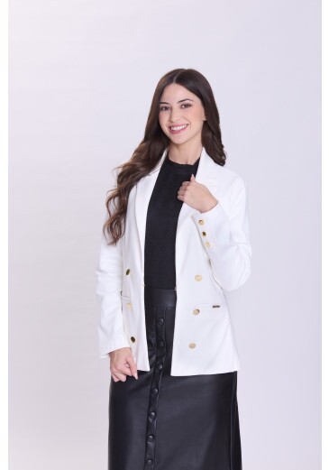 Blazer Emilia Em Malha Estruturada Off Hapuk Outono/Inverno 2026