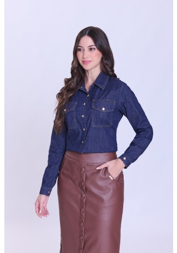 Camisa Adelaide Em Jeans Escuro Hapuk Outono/Inverno 2026
