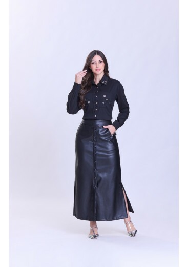 Camisa Kalita Em Tecido Plano Preto Hapuk Outono/Inverno 2026