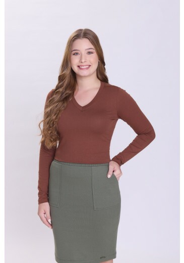 Blusa Margarida Em Malha Marrom  Hapuk Outono/Inverno 2026