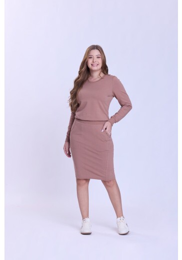 Saia Rogéria Em Molecotton Marrom Hapuk Outono/Inverno 2026