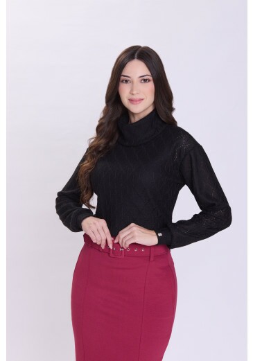 Blusa Conceição Em Malha Trico Preto Hapuk Outono/Inverno 2026