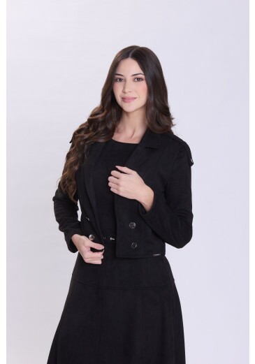 Jaqueta Cibele Em Malha Suede Preto Hapuk Outono/Inverno 2026