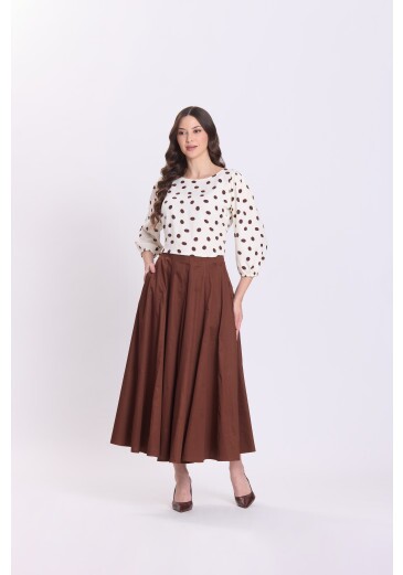 Blusa Carla Em Tecido Plano De Viscose Marrom Hapuk Outono/Inverno 2026