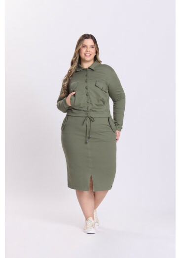 Saia Leonora Em Moletinho Verde Hapuk Outono/Inverno 2026