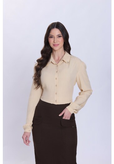 Camisa Izabel Em Viscose Bege Hapuk Primavera/Verão 2027