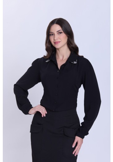 Camisa Izabel Em Viscose Preto Hapuk Primavera/Verão 2027