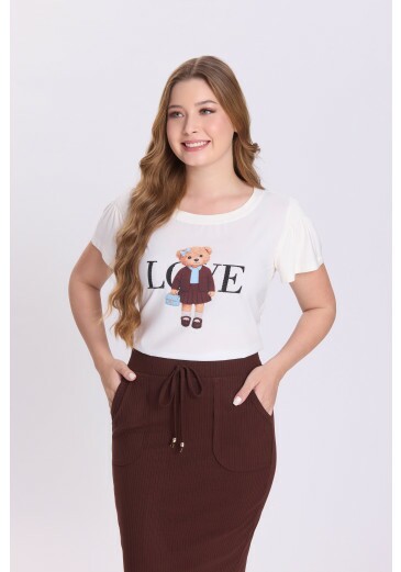 Blusa Rubia Em Malha E Crepe Marrom Hapuk Outono/Inverno 2026