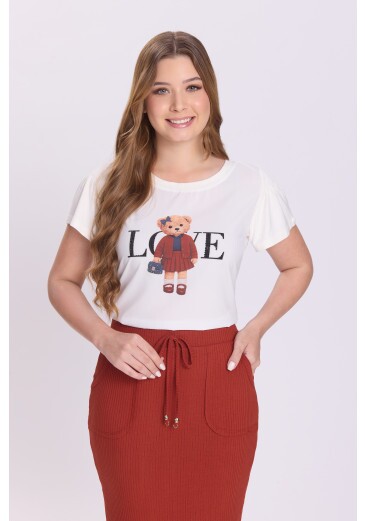 Blusa Rubia Em Malha E Crepe Terracota Hapuk Outono/Inverno 2026