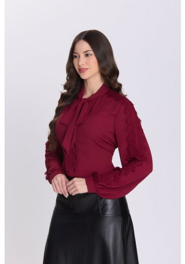Camisa Kaline Em Crepe Bordô Hapuk Outono/Inverno 2026