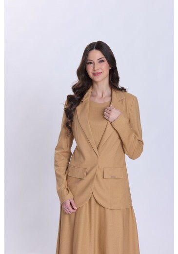 Blazer Loíze Em Plano De Linho E Viscose Bege Hapuk Primavera/Verão 2027