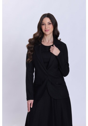 Blazer Loíze Em Plano De Linho E Viscose Preto Hapuk Primavera/Verão 2027