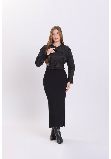 Trench Coat Lua Em Sarja Preto Hapuk Outono/Inverno 2026