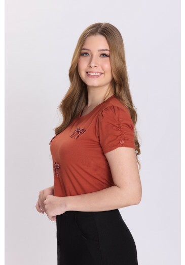 Blusa Gisele Em Malha De Algodão Sustentável Terra Cota Hapuk Outono/Inverno 2026