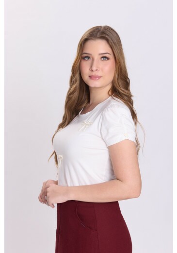 Blusa Gisele Em Malha De Algodão Sustentável Off White Hapuk Outono/Inverno 2026