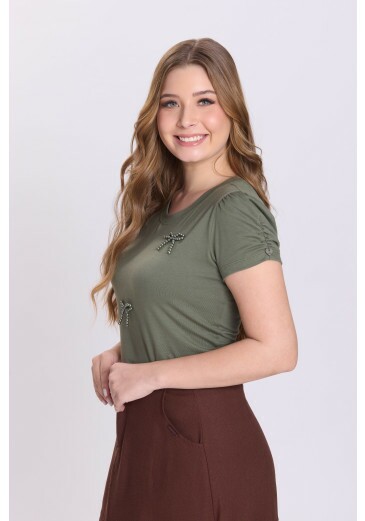 Blusa Gisele Em Malha De Algodão Sustentável Verde Hapuk Outono/Inverno 2026