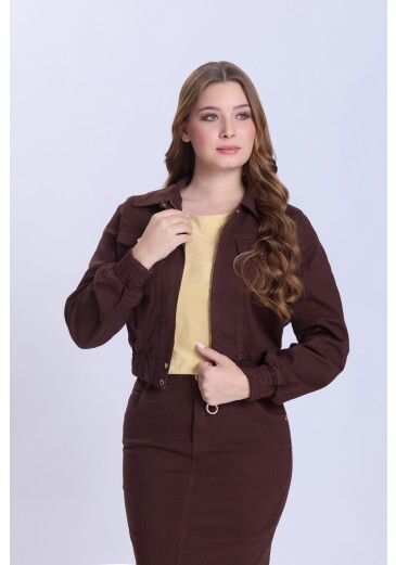 Jaqueta Angélica Em Jeans Color Marrom Hapuk Primavera/Verão 2027