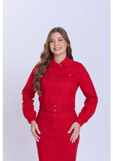 Jaqueta Angélica Em Jeans Color Vermelho Hapuk Primavera/Verão 2027