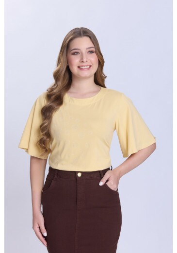 Blusa Lia Em Malha De Algodão Sustentável Amarelo Hapuk Primavera/Verão 2027