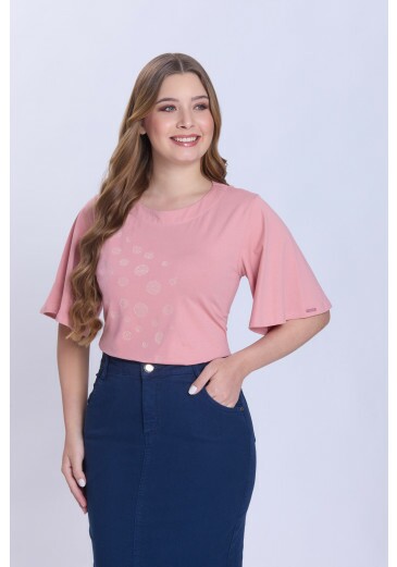 Blusa Lia Em Malha De Algodão Sustentável Rosa Hapuk Primavera/Verão 2027