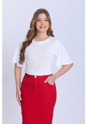 Blusa Lia Em Malha De Algodão Sustentável Off White Hapuk Primavera/Verão 2027