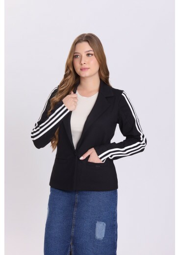 Blazer Raiane Em Malha Estruturada Preto Hapuk Outono/Inverno 2026