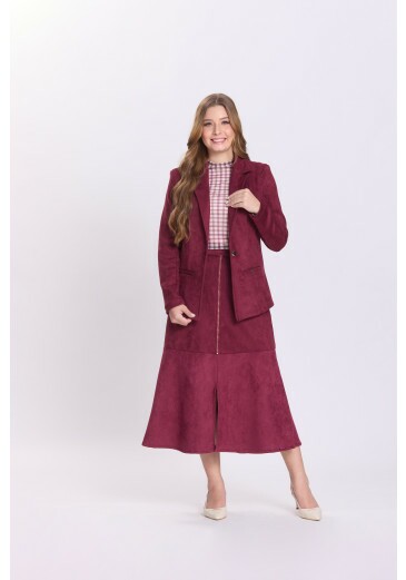 Blazer Paola Em Suede Bordô Hapuk Outono/Inverno 2026