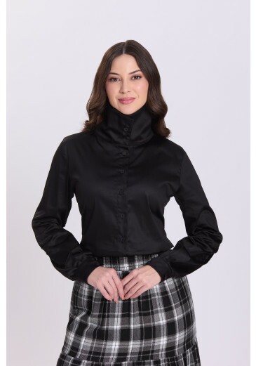 Camisa Sasha Em Tricoline Preto Hapuk Outono/Inverno 2026